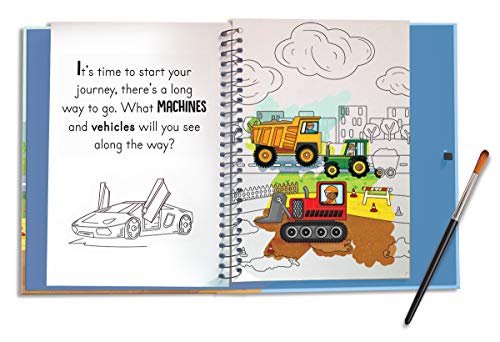 Wheels and Steel - Machines, Mess Free Activity Book (Magic Water Colouring)
