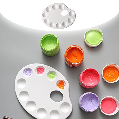 4 Pcs Oval Plastic Paint Palette Trays Paint Palettes Art Paint Pallets for DIY Craft Professional Art Painting