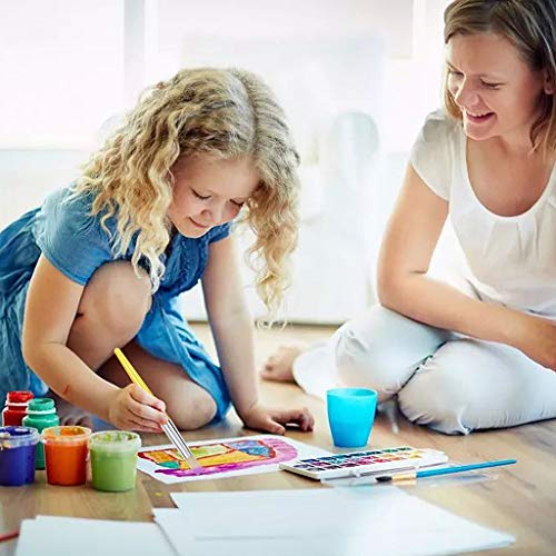 JCF Kids Paint Brushes,4 PCS Childrens Painting Brushes Set Flat Tip with Plastic Handle and Hog Bristles Painting Brushes,Multi Color Paint Brushes for Children Kids Beginners Art Supplies