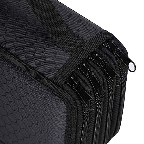 72 Inserting Paint Brush Holder Storage Colouring Pencils Organiser Portable Large Capacity Pencil Pen Case 4 Layers Pencil Bag Pouch Holder with Zipper Pencil Wrap for School Office Artist Boys Art