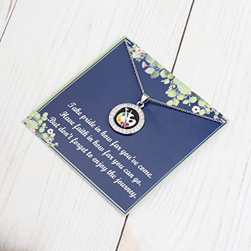 ENSIANTH Artist Paint Palette Necklace Colorful Painters Jewelry Paint Brush Charm Necklace Future Artist Gifts for Art Teacher (Palette NC TAKE-CARD)