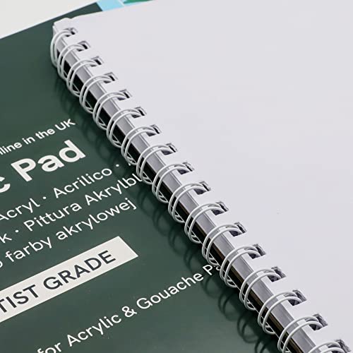 ARTME A3 Acrylic Pad x 12 Sheets/ 400gsm Extra Heavyweight/Cold Pressed/Acid Free for A Variety of Wet and Dry Media – Premium Quality Drawing Pad Sketchbook Acrylic and Gouache Painting (A3 1pk)