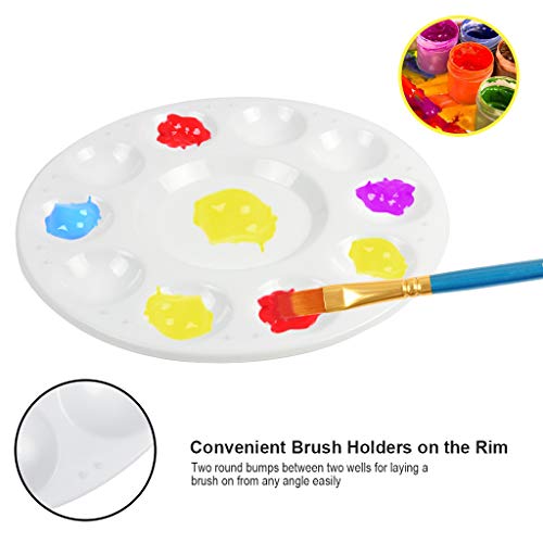 HTHL 14 PCS Set Paint Brushes,12 Pcs Artist Paint Brushes Set Include 2 Pcs 6.7 Inch Paint Palettes for Acrylic Painting Oil Painting Watercolor Painting Gouache Painting Face Painting (Blue)