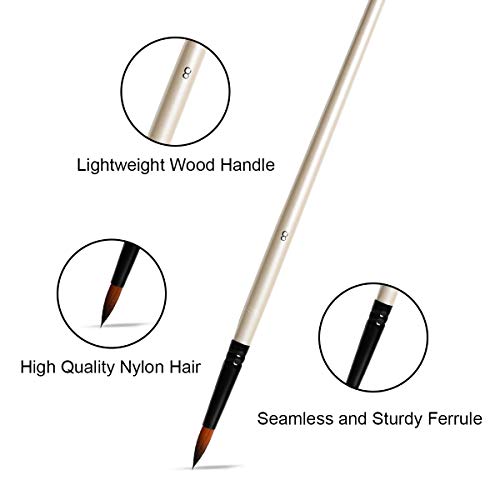 Conda Acrylic Painting Brushes, Oil Paint Brushes Set For Acrylic Watercolour Oil and Gouache, Painting Fine Art Painting Brush Set for Models, Nail, Details, Art Carft