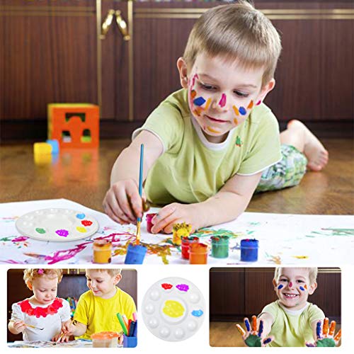 HTHL 14 PCS Set Paint Brushes,12 Pcs Artist Paint Brushes Set Include 2 Pcs 6.7 Inch Paint Palettes for Acrylic Painting Oil Painting Watercolor Painting Gouache Painting Face Painting (Blue)