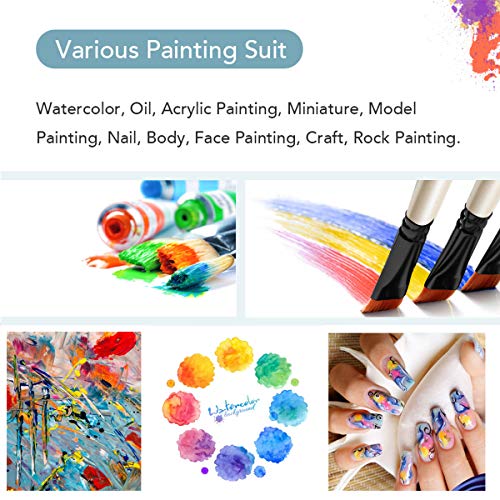 Conda Acrylic Painting Brushes, Oil Paint Brushes Set For Acrylic Watercolour Oil and Gouache, Painting Fine Art Painting Brush Set for Models, Nail, Details, Art Carft