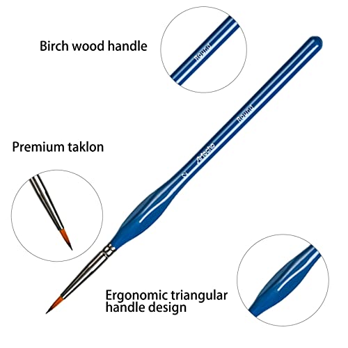 Artecho Fine Detail Paint Brushes,Set of 15, Art Brushes kit Suitable for Acrylic, Oil,Watercolor,Gouache,Premium Nylon Hairs