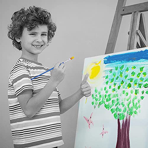 WYAN 6pcs Flat Paint Brushes,small Brush Bulk For Fine Detailing, Art Painting-acrylic, Oil, Watercolor, Gouache, Model, Graffiti Drawing(Blue)