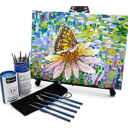 Artecho Fine Detail Paint Brushes,Set of 15, Art Brushes kit Suitable for Acrylic, Oil,Watercolor,Gouache,Premium Nylon Hairs