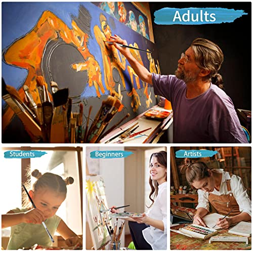 Filbert Paint Brushes Set, 6 Pcs Artist Paintbrushes for Acrylic Oil Watercolor Gouache Painting, Premium Nylon Hair Art Paint Brush for Beginners and Professionals