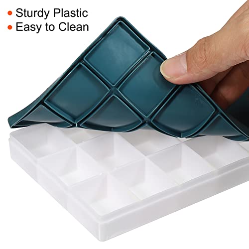PATIKIL 24 Compartments Paint Palette, Plastic Painting Tray Deep Saver Box with Soft Cover for Watercolor, Gouache, Oil Paint, Art