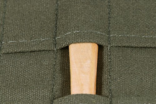 AMGOMH 22 Slots Paint Brush Holder Canvas Storage Art Brush Roll Up Case for Oil Watercolor Gouache Art Paint Brushes (Army Green)