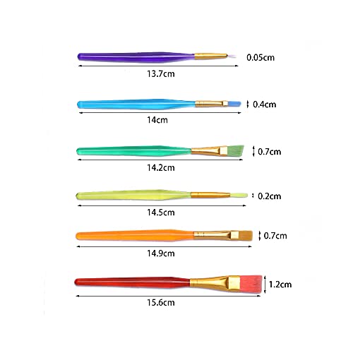 WYAN 6 Colorful Watercolor Gouache Paint Brushes，Nylon Hair Painting Brush Set Art Supplies For Kids Arts And Crafts For Toddlers