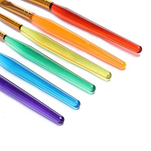 WYAN 6 Colorful Watercolor Gouache Paint Brushes，Nylon Hair Painting Brush Set Art Supplies For Kids Arts And Crafts For Toddlers