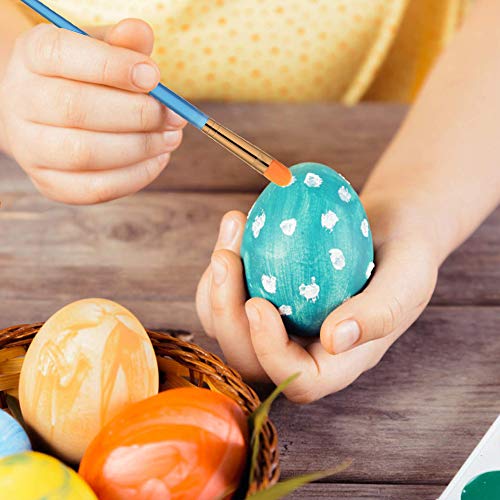 10PCS Paint Brushes Set Multifunctional Nylon Artist Hair Paint Brush Flat Round Tip for Acrylic Oil Watercolor Gouache Face Painting(Blue)