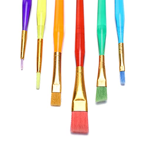 WYAN 6 Colorful Watercolor Gouache Paint Brushes，Nylon Hair Painting Brush Set Art Supplies For Kids Arts And Crafts For Toddlers