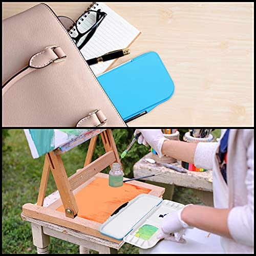 Belle Vous 18 Well Folding Paint Palette - Blue Portable/Travel Stay Wet Palette Box - Artists Paint Tray for Watercolour Painting, Oil/Acrylic Painting, Mixing Paints, and Gouache
