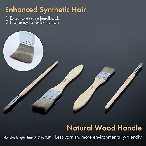 ARTIFY 24 pcs Paint Brush Set,Expert Series,Enhanced Synthetic Brush Set with Canvas Roll and Palette Knife for Acrylic Oil Watercolour Gouache (24 pcs)