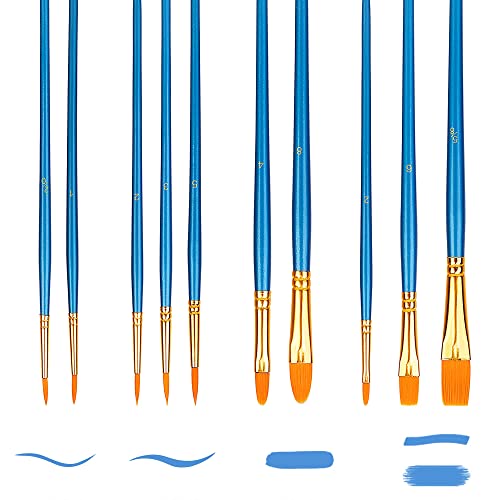 Amazon Basics Art Paint Brush Set, 10 Different Sizes for Artists, Adults & Kids