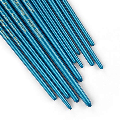 STARVAST Paint Brushes, 12pcs Artist Paint Brushes Set Fine Pointed Paint Brushes for Acrylic Oil Watercolor Painting-Pearl Blue