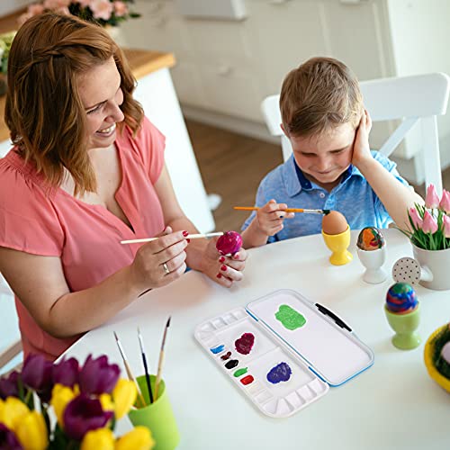 Belle Vous 18 Well Folding Paint Palette - Blue Portable/Travel Stay Wet Palette Box - Artists Paint Tray for Watercolour Painting, Oil/Acrylic Painting, Mixing Paints, and Gouache