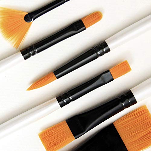 MAMUNU Paint Brushes Set with a Carrying Case, 10PCS Art Brushes Set for Acrylic, Oil, Watercolor and Gouache Painting