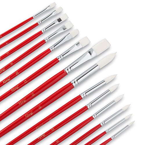 Artify Expert Paint Brushes Art Set for Acrylic Oil Watercolour Gouache | a Kit Hog Pony and Nylon Hairs | Including Two Large Size Nylon Brushes and a Carrying Pouch