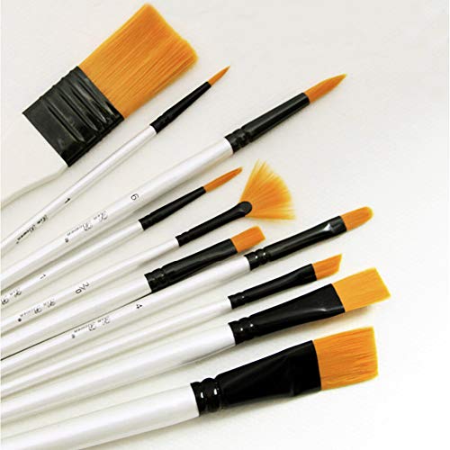 MAMUNU Paint Brushes Set with a Carrying Case, 10PCS Art Brushes Set for Acrylic, Oil, Watercolor and Gouache Painting
