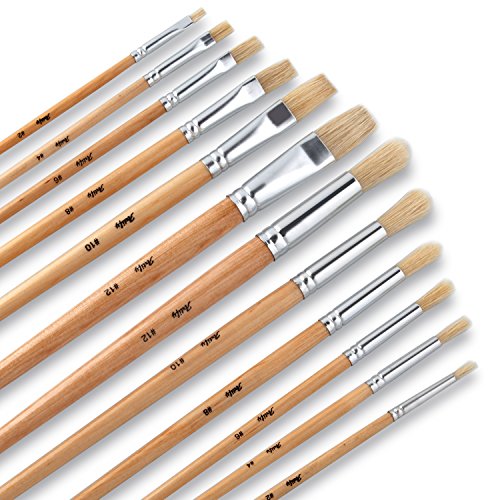 Artify Expert Paint Brushes Art Set for Acrylic Oil Watercolour Gouache | a Kit Hog Pony and Nylon Hairs | Including Two Large Size Nylon Brushes and a Carrying Pouch