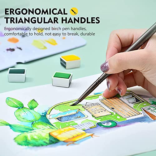 Magicfly Fine Detail Paint Brushes Set 15PCS, Miniature Paint Brushes, Art Paint Brushes for Acrylic, Oil, Watercolour, Gouache, Fine Detailing