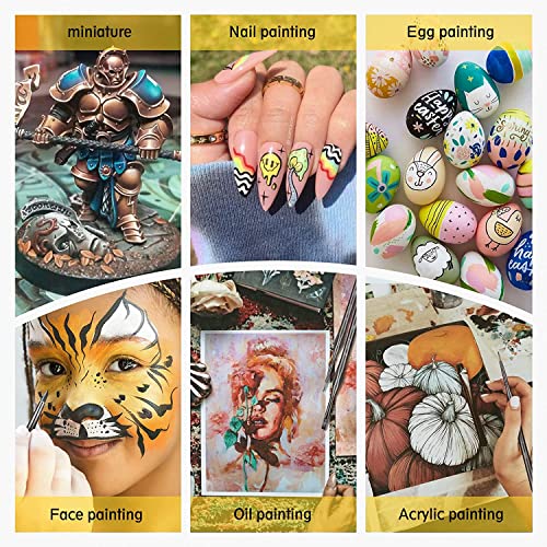 Magicfly Fine Detail Paint Brushes Set 15PCS, Miniature Paint Brushes, Art Paint Brushes for Acrylic, Oil, Watercolour, Gouache, Fine Detailing