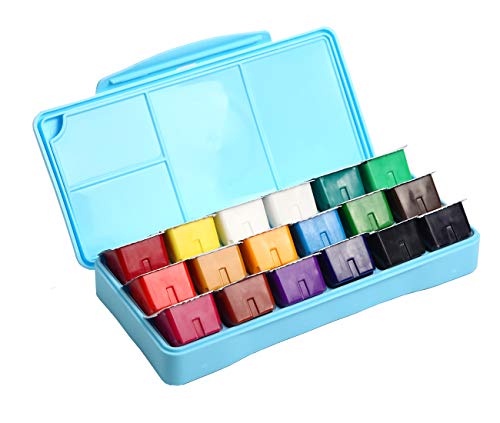 INK LAB HIMI Gouache Paint Kit 18 Vibrant Colors Non Toxic Paints Jelly Cup Design with Palette Portable for Professional Artists Kids, Rich Pigment, 30ml/Cup