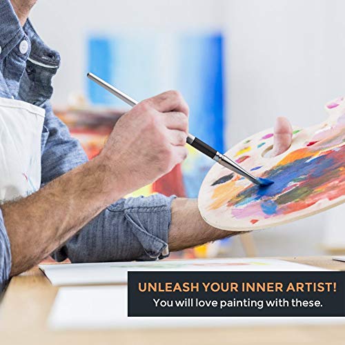 Nicpro 12 PCS Acrylic Paint Brushes Artist Taklon Small Painting Brush Set for Watercolor Oil Gouache Miniatures Face Body Shoes Craft Model, Kid & Adult Art Paintbrushes Grey