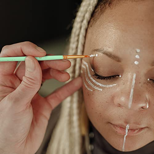 Paint Brushes Set 10 PCS Nylon Hair Paint Brushes for Acrylic Oil Watercolor Gouache Painting Face Paint Brushes for Children and Adults Green