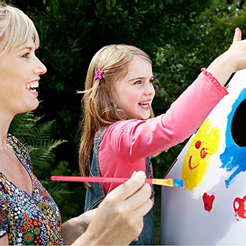 Transon Artist Paint Brush Set of 12 for Acrylic Watercolor Gouache Oil Craft Painting Pink