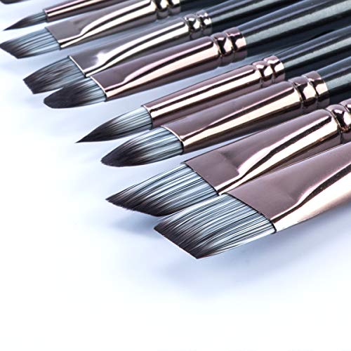 Transon Artist Paint Brush Set of 12 for Watercolour Acrylic Gouache Oil and Tempera Painting