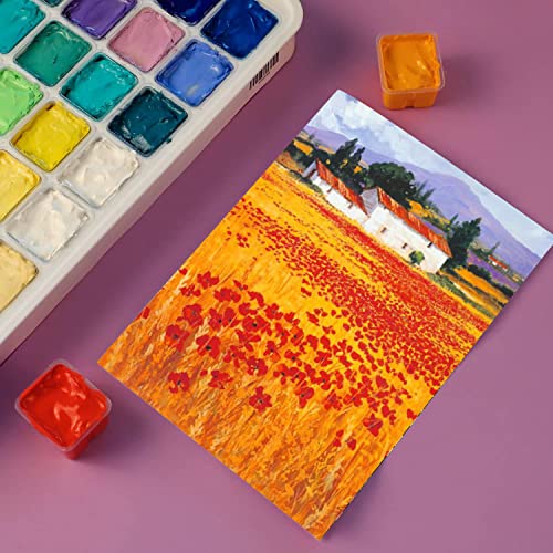 HIMI Gouache Paint Set, 56 Colours x 30ml/1oz with a Portable Carrying Case, Unique Jelly Cup Design, Non-Toxic, Guache Paint for Canvas Watercolor Paper - Perfect for Beginners, Students, Artists