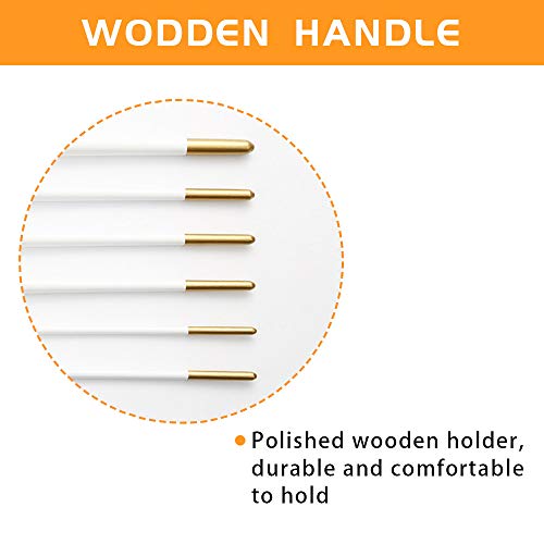 KANOSON Artist Paint Brush Set, 6pcs White Wooden Handle Artist Acrylic Paint Brush Set, Small Fine Nylon Watercolour Paint Brushes/Oil Paint Brushes/Gouache Paint Brushes for Art