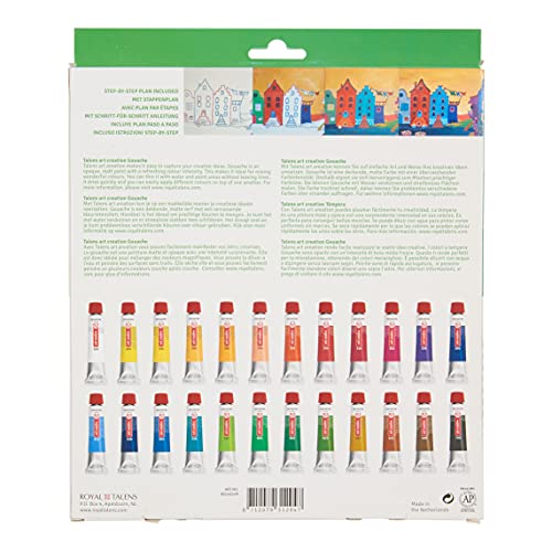 Talens Art Creation 9021624M Gouache 24-Piece Set,Blue/Green/Pink/Purple/Yellow