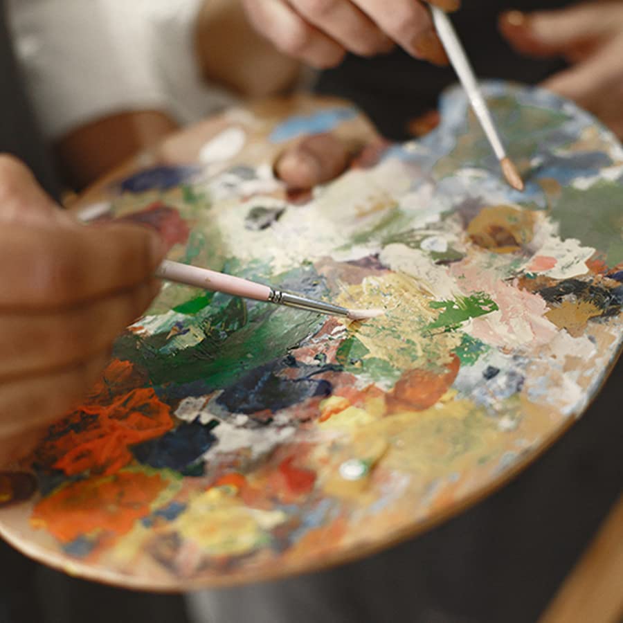 HIMI Gouache Paint Brushes Set 5 Pcs for Acrylic Oil Watercolor Face & Body Gouache Painting Nice Gift Art hobbyist, Kids & Adults (Green,Watercolor Brushes)