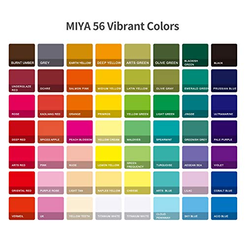 MIYA Gouache Paint Set, 56 Colors x 30ml Jelly Cup Design Paints, Non Toxic for Artist, Student & Kids, Gouache Watercolor Painting