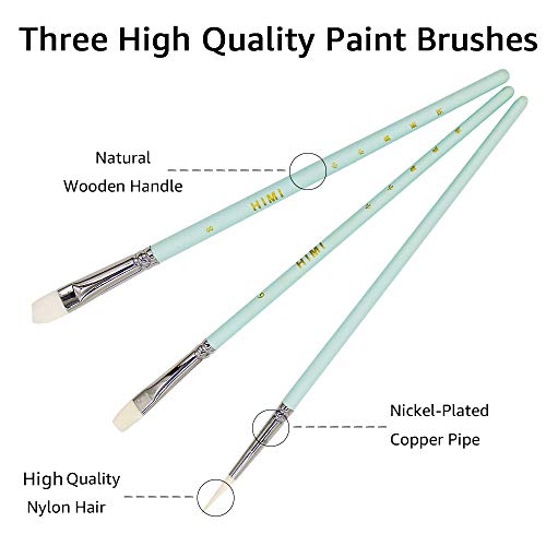 HIMI Gouache Paint Set, 24 Colours x 30ml with 3 Brushes & a Palette, Unique Jelly Cup Design, Non-Toxic, Guache Paint for Canvas Watercolour Paper - Perfect for Beginners, Students, Artists(Green)