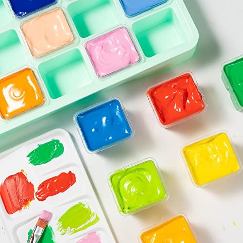 HIMI Gouache Paint Set,HIMI Gouache Painting,Paint Set,24 Colors x 30ml/1oz with 3 Brushes & a Palette, Unique Jelly Cup Design, Non-Toxic, Perfect for Beginners,Artists, Students, Newbie (Green)