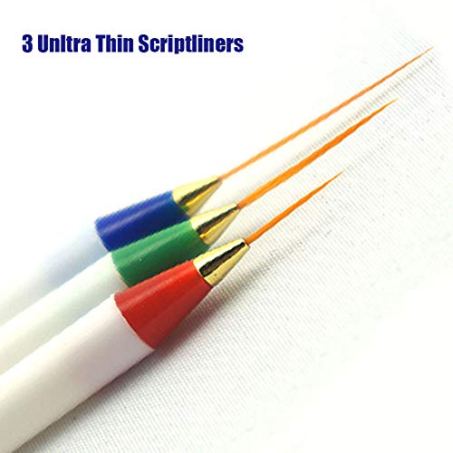 Detail Fine Paintbrush Artist Paint Brush Set Tip | for Miniature Acrylic Script Liner Model Oil Watercolor Nail Art Painting