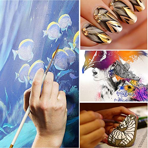 Detail Fine Paintbrush Artist Paint Brush Set Tip | for Miniature Acrylic Script Liner Model Oil Watercolor Nail Art Painting
