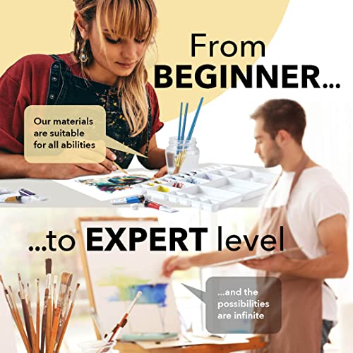 Castle Art Supplies Gouache Paints Set | 24 x 12ml Brilliant, Opaque, Water-Based Colours | Versatile, Easy to Use for Adult Artists, Beginners, Professionals | In Strong, Neat Presentation Box