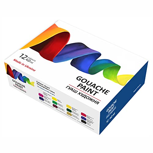 7 Artists Premium Gouache Paint Set 12 x 40 ml For Art and Painting - Gouache Paints For Artists, Adults and Children | Gouache Set | Gouache Paint