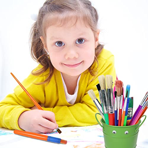 Jiosdo Kids Paint Brushes, 19Pcs Childrens Painting Brushes Set with Paint Palettes, Colorful Paint Brushes for Children Toddlers Beginners, Art Paint Brushes for Watercolor, Oil, Acrylic, Face