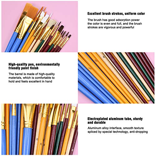 Paint Brush Set 25Pcs All Purpose Paintbrush Sets Paint Accessories with Sponge Foam Paint Brushes for Acrylic Painting,Watercolor,Oil Canvas Boards Adult Kids Artist Drawing Arts Crafts Supplies