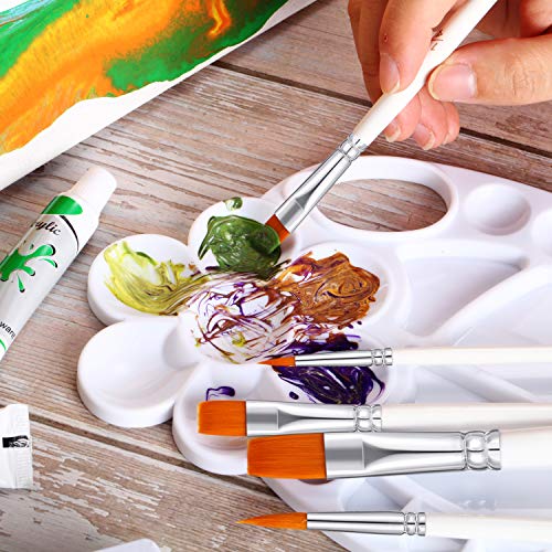 6 Pieces Paint Brush Set Oil Paint Art Brushes Nylon Hair Fine Detail Painting Brushes Pointed Tip Paint Brush for Art Painting, Watercolor, Nail Painting, Miniatures, Artists